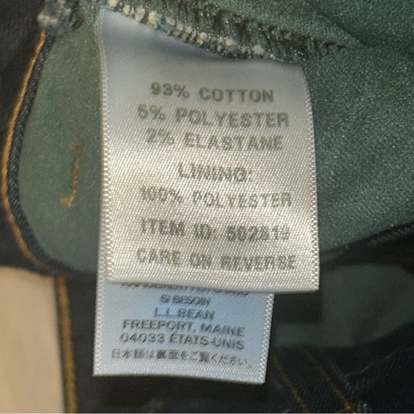 L.L. Bean Blue straight dark wash fleece lined Jean size 6 regular - Picture 4 of 5